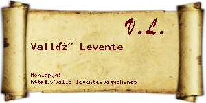 Valló Levente névjegykártya